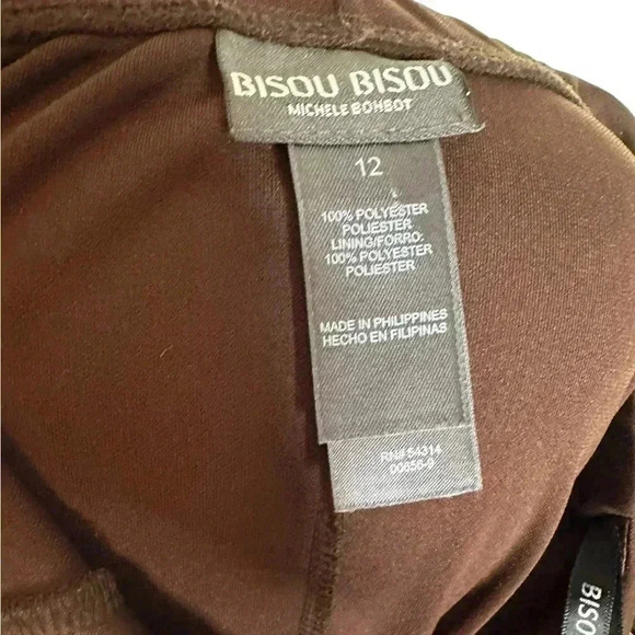 Vintage Y2K brown halter asymmetrical Bisou Bisou Size 12 dress beaded size 12 - Picture 6 of 7